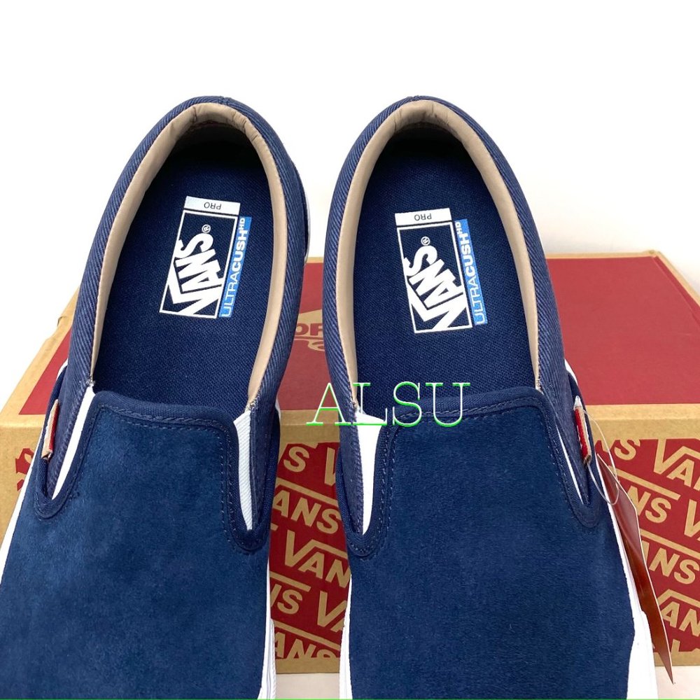 VANS Slip-On Pro Suede Canvas Twill Blue Women's - Picture 3 of 10